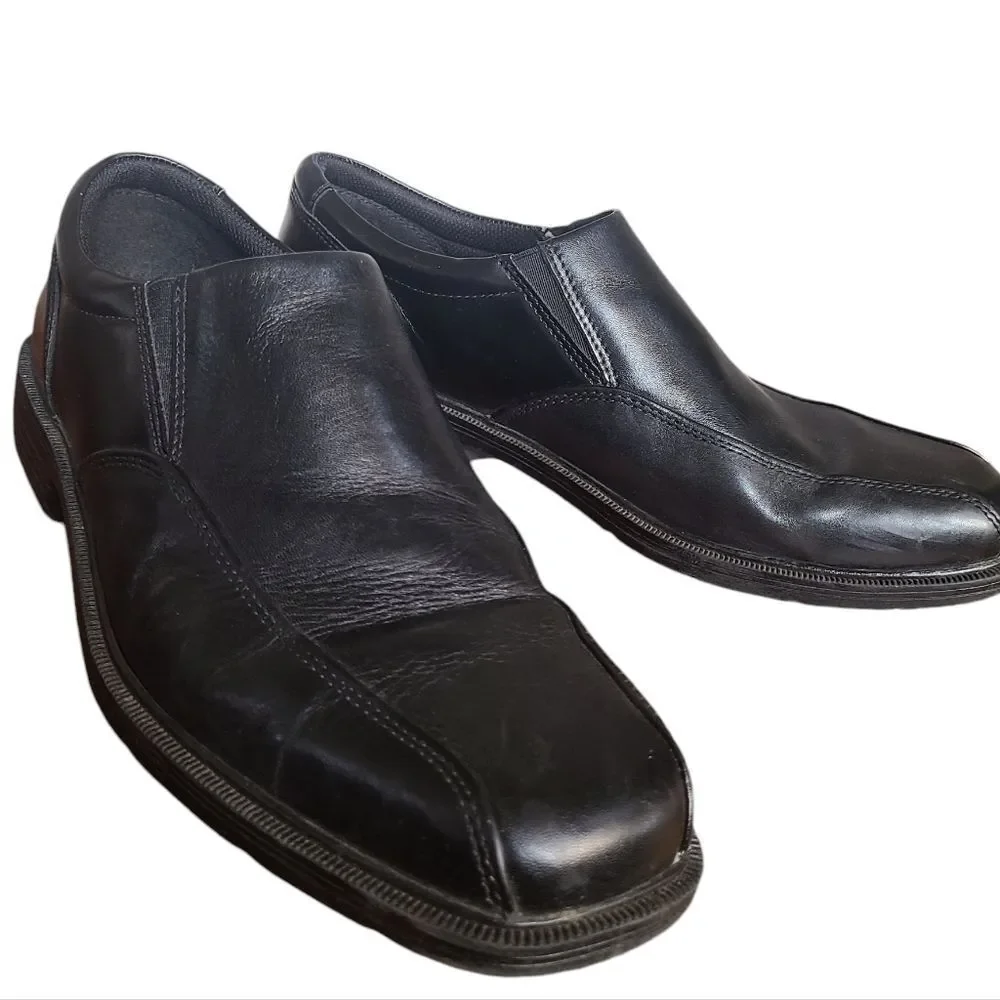 Nunn Bush Shoes Comfort‎ Gel Slip-ons Black Leather Men's Size 9